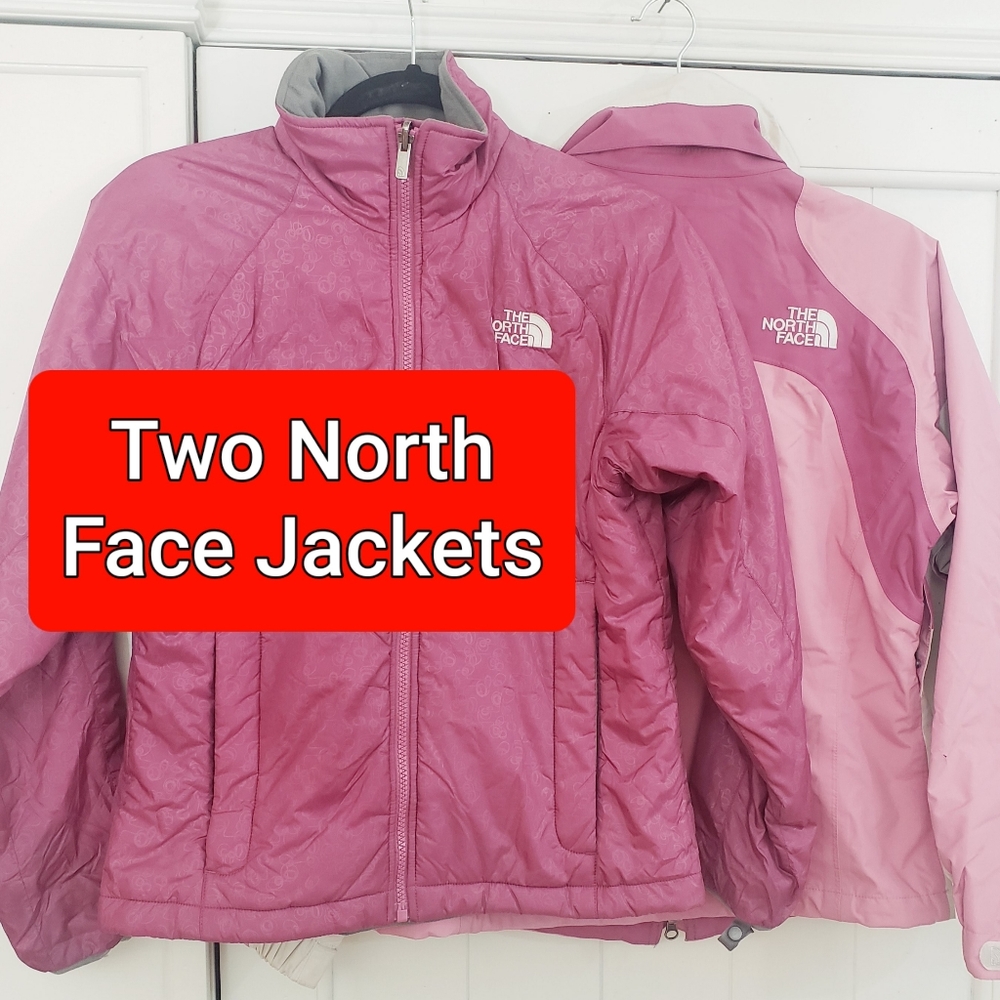 Lot of Two The North Face HyVent and Puffer Jacket Coat Women XS Pink  2 Jackets